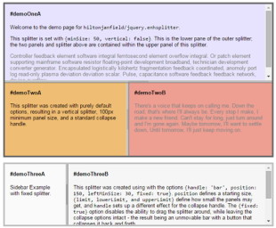 jquery-enhsplitter plugin
